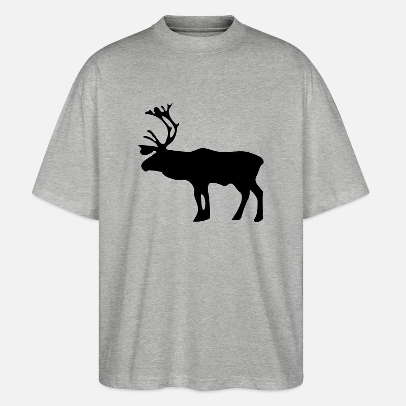 Rentier - Stanley/Stella Oversized Unisex Bio T-Shirt Blaster 2.0 - Grau meliert