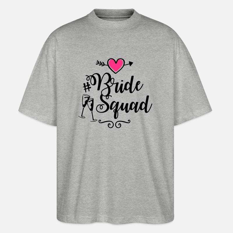 bride squad heart - Stanley/Stella Oversized Unisex Bio T-Shirt Blaster 2.0 - Grau meliert