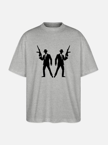 gangster_02 - T-shirt bio Blaster 2.0 coupe oversize Stanley/Stella Unisexe - gris chiné