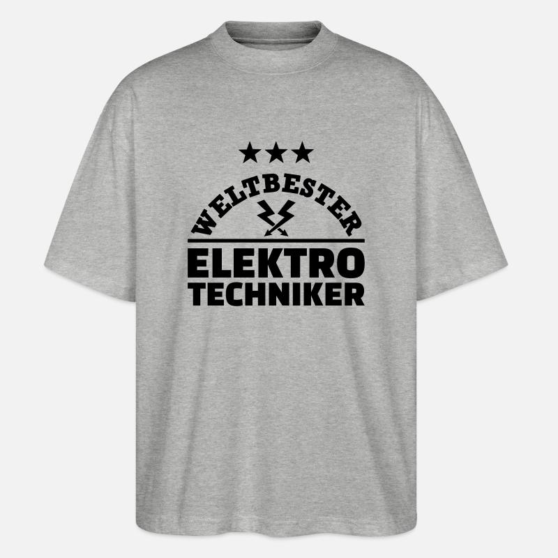 Elektrotechniker - Stanley/Stella Oversized Unisex Bio T-Shirt Blaster 2.0 - Grau meliert