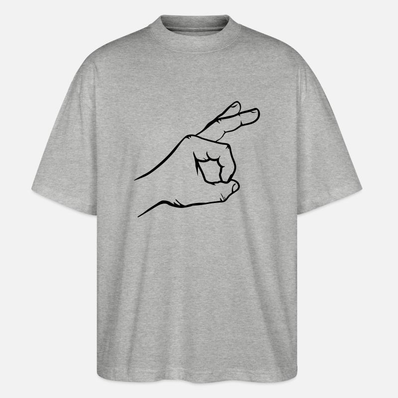 Reingeschaut Hand - Stanley/Stella Oversized Unisex Bio T-Shirt Blaster 2.0 - Grau meliert