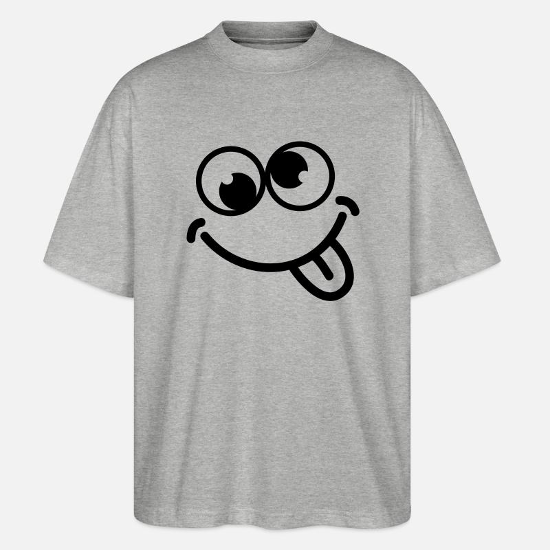 smiley_dumb_c1 - Stanley/Stella Oversized Unisex Bio T-Shirt Blaster 2.0 - Grau meliert