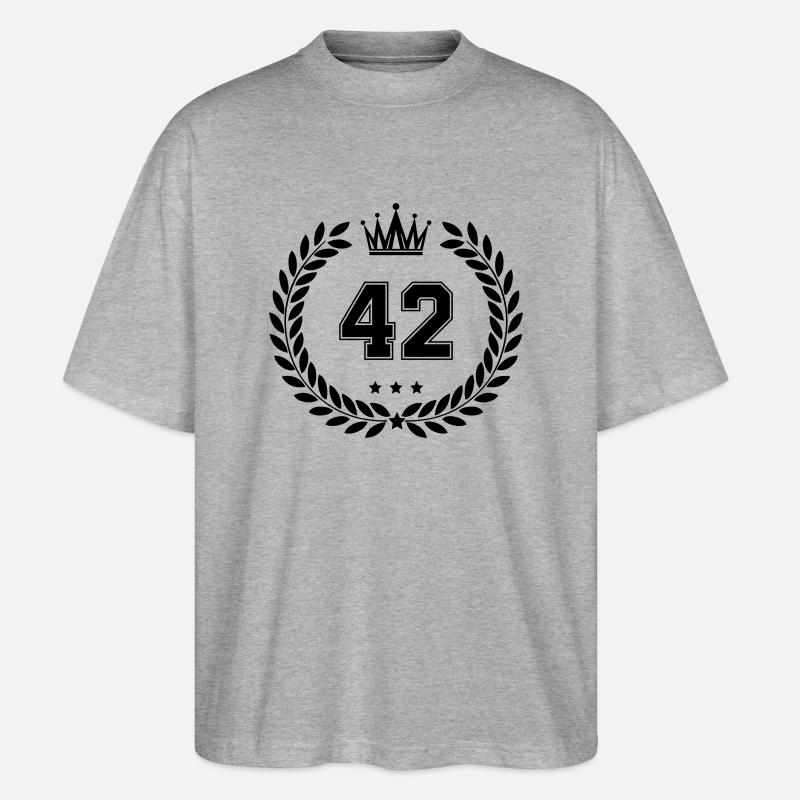 wappen 42 - Stanley/Stella Oversized Unisex Bio T-Shirt Blaster 2.0 - Grau meliert