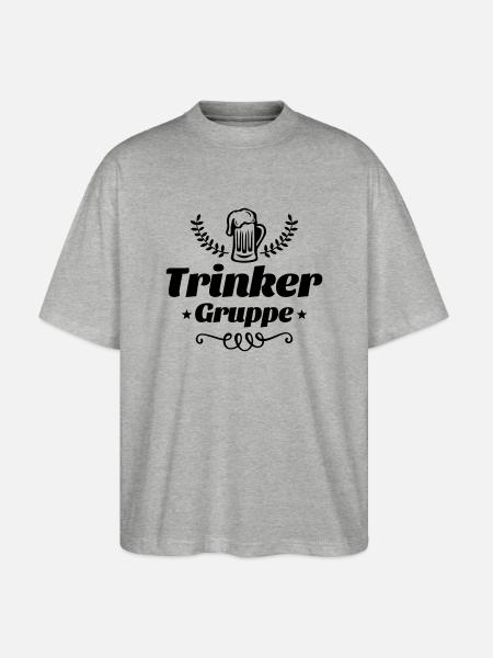 trinker gruppe bier - Stanley/Stella Oversized Unisex Bio T-Shirt Blaster 2.0 - Grau meliert