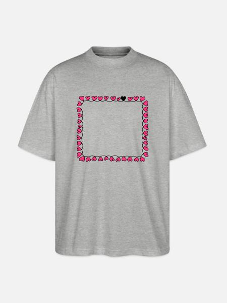 Rahmen Herzen - Stanley/Stella Oversized Unisex Bio T-Shirt Blaster 2.0 - Grau meliert