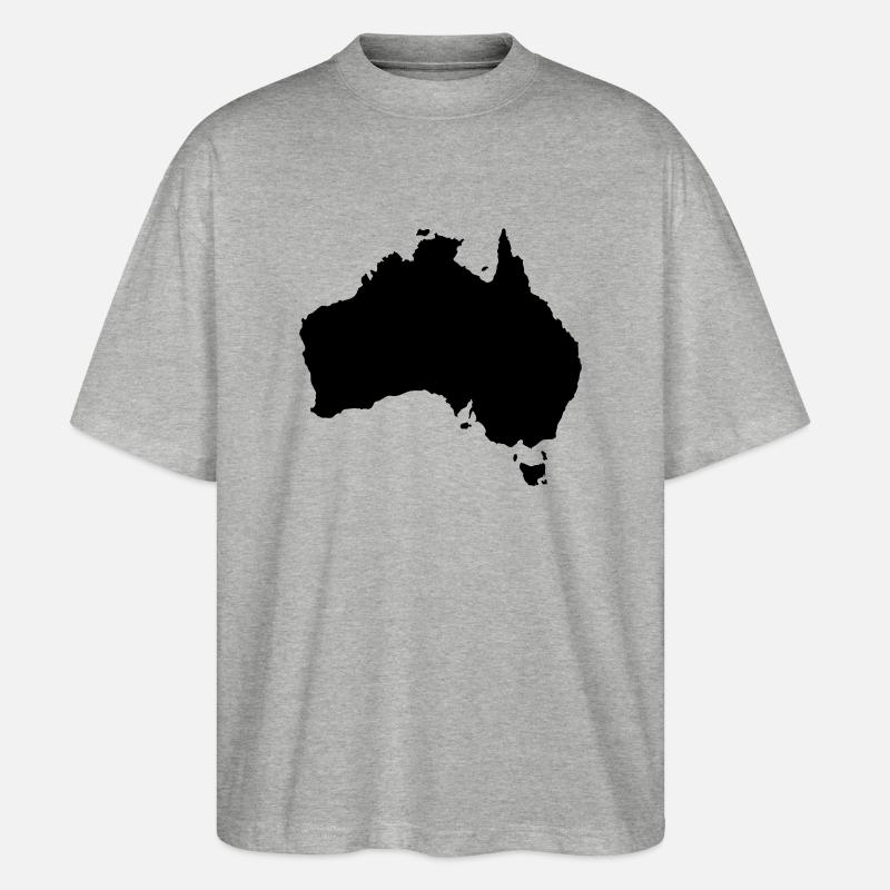 australia map - Stanley/Stella Oversized Unisex Bio T-Shirt Blaster 2.0 - Grau meliert