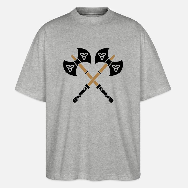 wikinger_aexte_02 - Stanley/Stella Oversized Unisex Bio T-Shirt Blaster 2.0 - Grau meliert