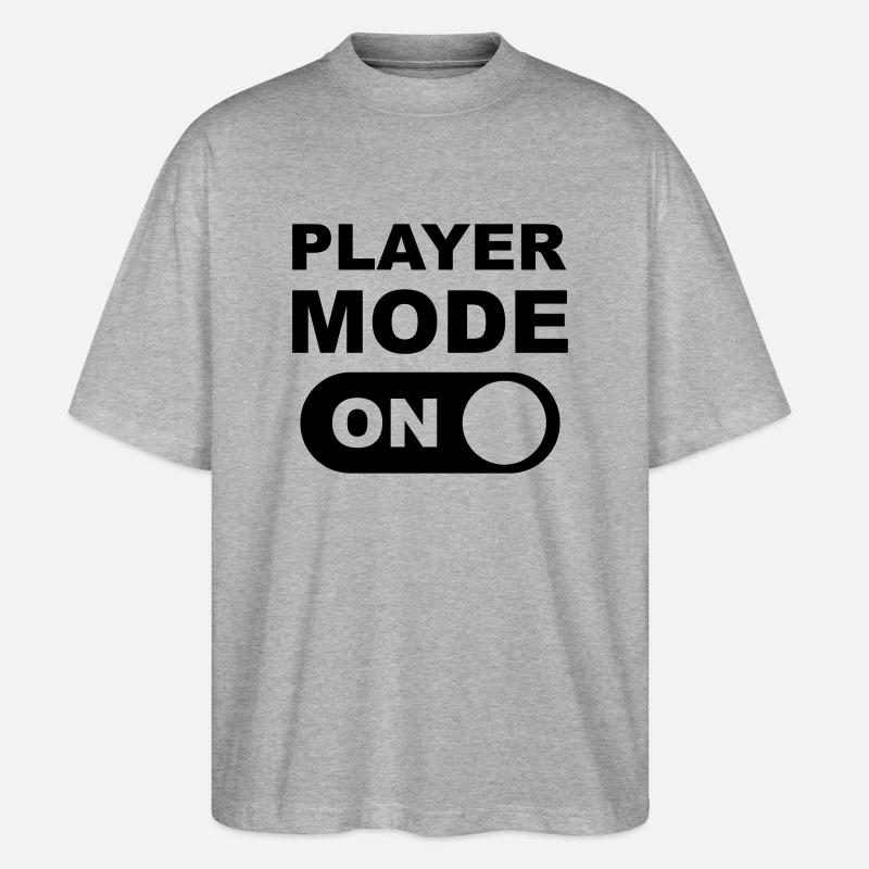Player Mode ON - Stanley/Stella Oversized Unisex Bio T-Shirt Blaster 2.0 - Grau meliert