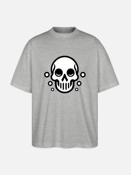 Bubble Skull - Comic Design - Stanley/Stella Oversized Unisex Organic T-shirt Blaster 2.0 - heather grey