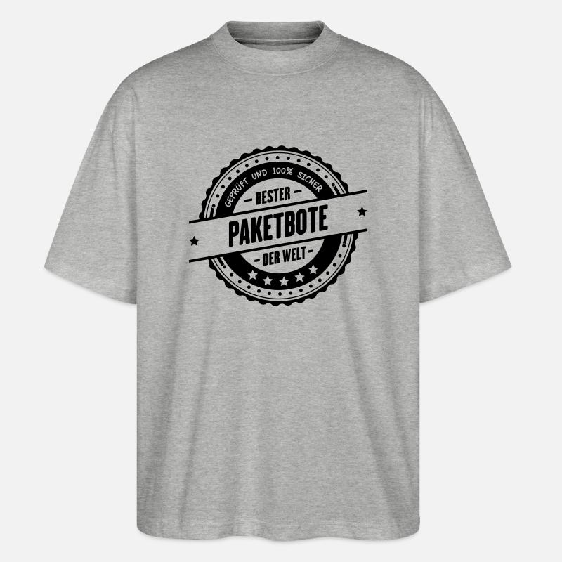 Bester Paketbote - Stanley/Stella Oversized Unisex Bio T-Shirt Blaster 2.0 - Grau meliert