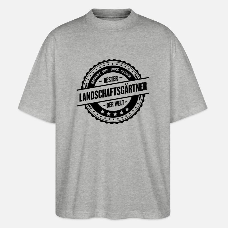 Bester Landschaftsgärtner - Stanley/Stella Oversized Unisex Bio T-Shirt Blaster 2.0 - Grau meliert