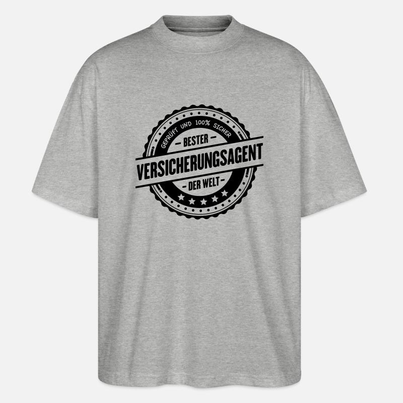 Bester Versicherungsagent - Stanley/Stella Oversized Unisex Bio T-Shirt Blaster 2.0 - Grau meliert