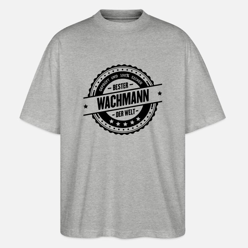 Bester Wachmann - Stanley/Stella Oversized Unisex Bio T-Shirt Blaster 2.0 - Grau meliert