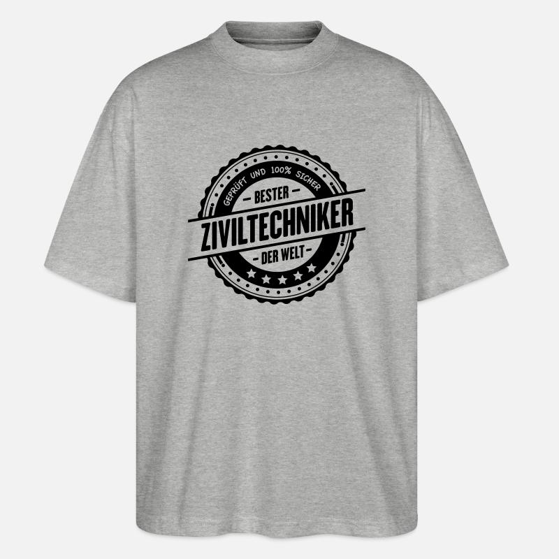 Bester Ziviltechniker - Stanley/Stella Oversized Unisex Bio T-Shirt Blaster 2.0 - Grau meliert