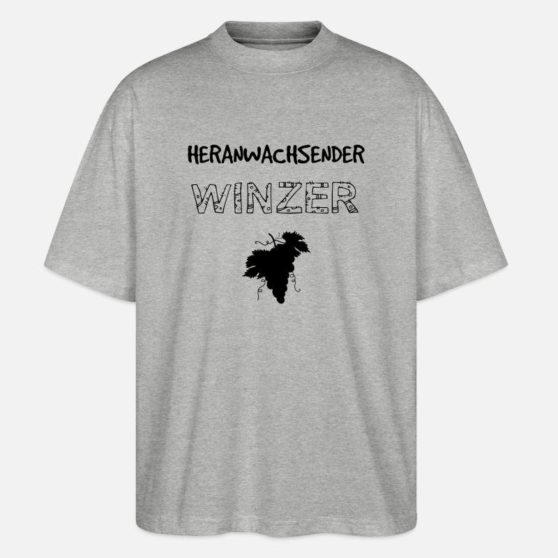 Heranwachsender Winzer - Stanley/Stella Oversized Unisex Bio T-Shirt Blaster 2.0 - Grau meliert