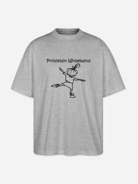 Prinzessin Wirbelwind - Stanley/Stella Oversized Unisex Bio T-Shirt Blaster 2.0 - Grau meliert