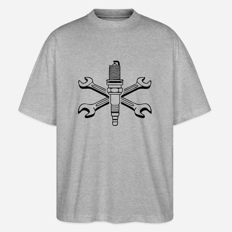 Zündkerze Schrauber - Stanley/Stella Oversized Unisex Bio T-Shirt Blaster 2.0 - Grau meliert