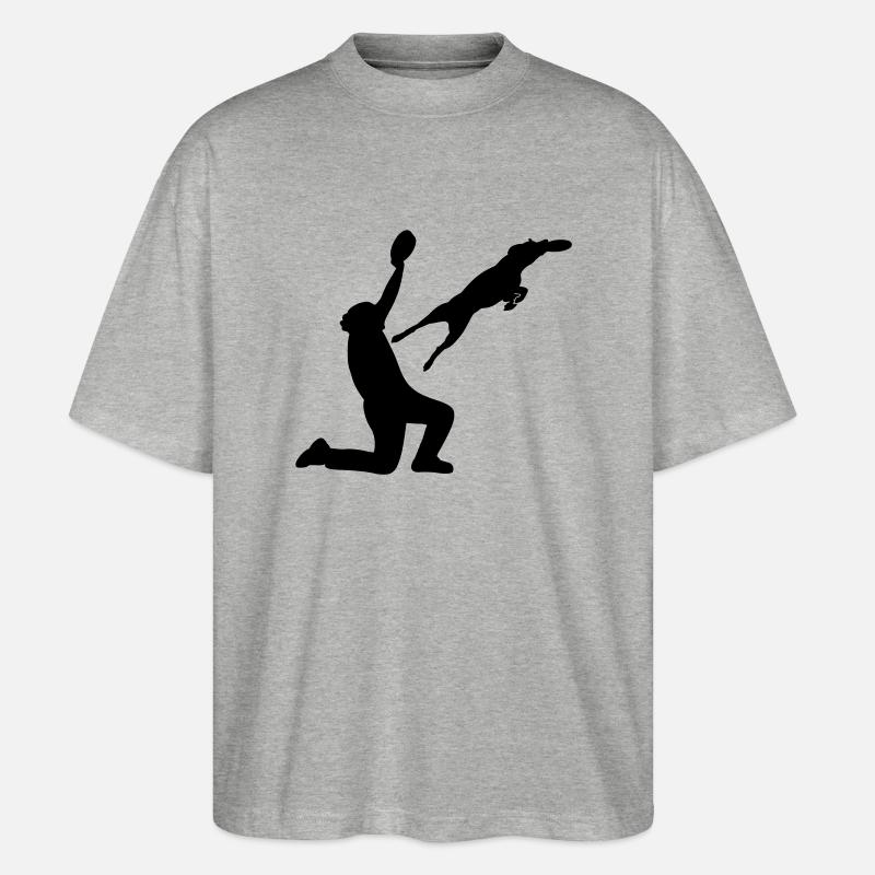 Dogfrisbee - Stanley/Stella Oversized Unisex Bio T-Shirt Blaster 2.0 - Grau meliert