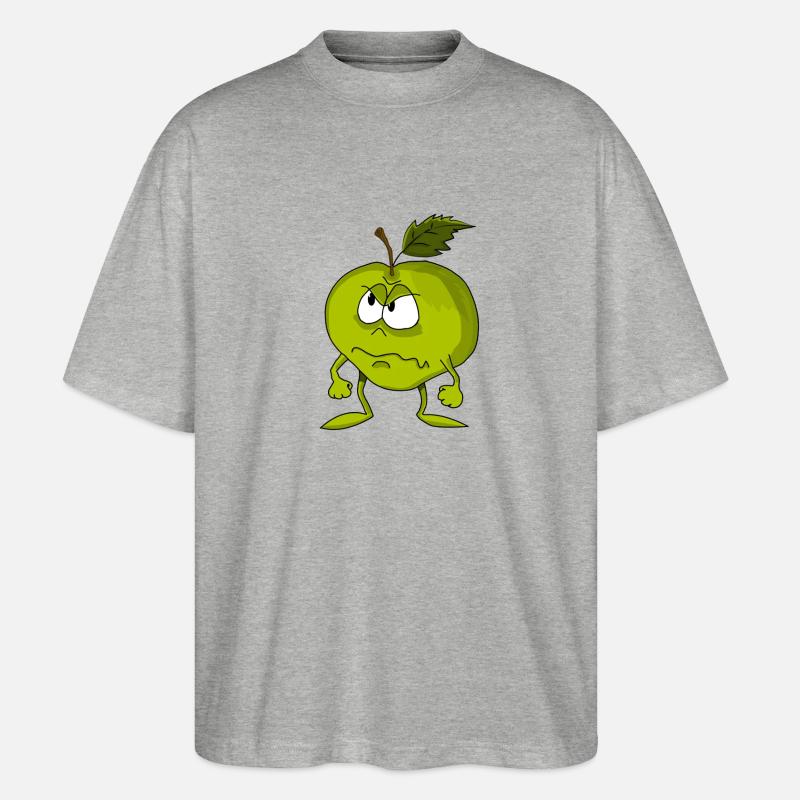 Wütender Apfel - Stanley/Stella Oversized Unisex Bio T-Shirt Blaster 2.0 - Grau meliert