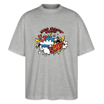 Baby Boom - Explosion - Birth - Stanley/Stella Oversized Unisex Organic T-shirt Blaster 2.0 - heather grey - Front - Alina (178cm) & Michal (187cm)