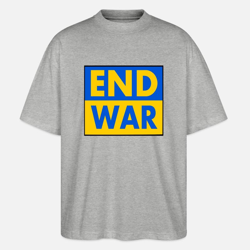 End war - Stanley/Stella Oversized Unisex Bio T-Shirt Blaster 2.0 - Grau meliert