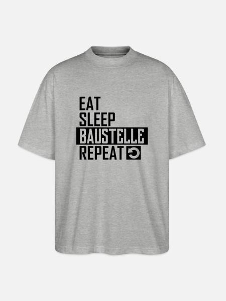 Baustelle - Stanley/Stella Oversized Unisex Bio T-Shirt Blaster 2.0 - Grau meliert