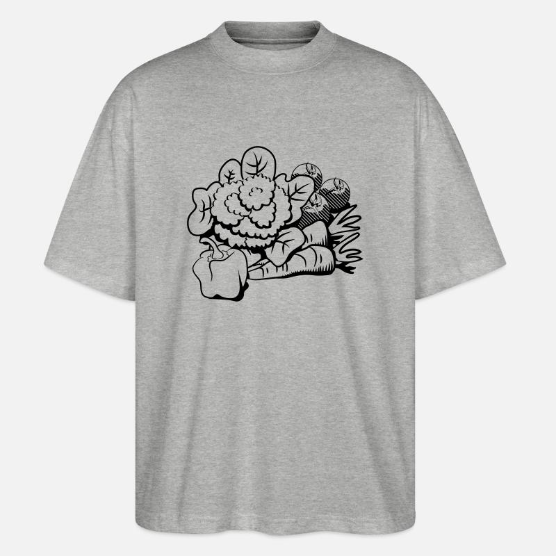 chou-fleur végétal - T-shirt bio Blaster 2.0 coupe oversize Stanley/Stella Unisexe - gris chiné