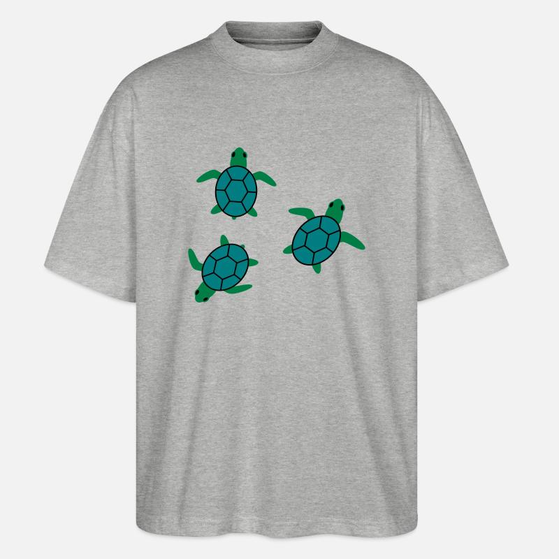 Schildkröte - Stanley/Stella Oversized Unisex Bio T-Shirt Blaster 2.0 - Grau meliert
