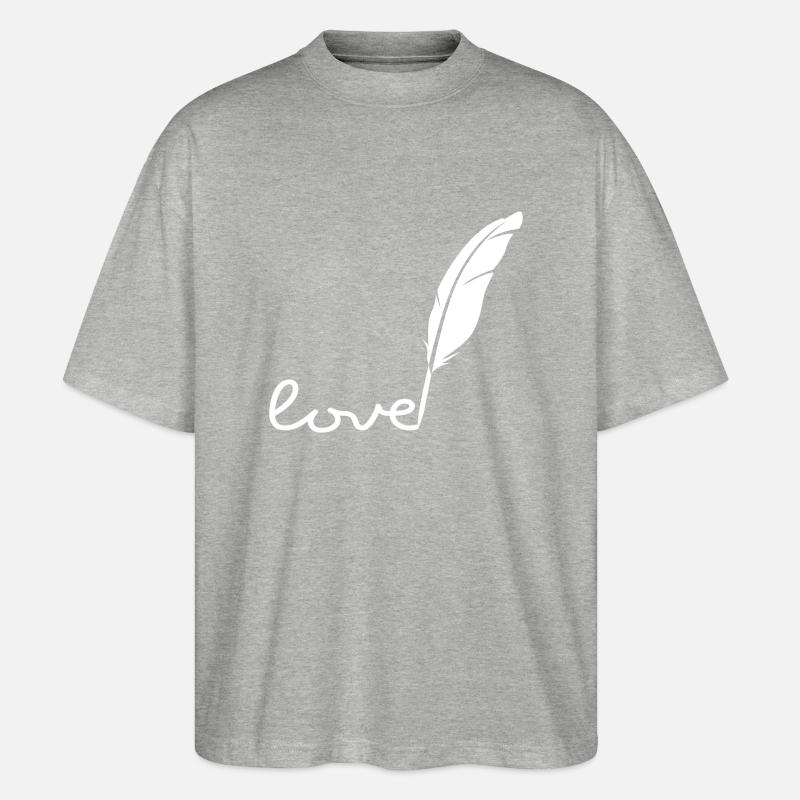 Feder Liebe - Stanley/Stella Oversized Unisex Bio T-Shirt Blaster 2.0 - Grau meliert