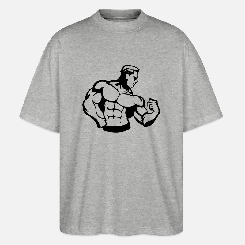 bodybuilder_01 - Stanley/Stella Oversized Unisex Organic T-shirt Blaster 2.0 - heather grey