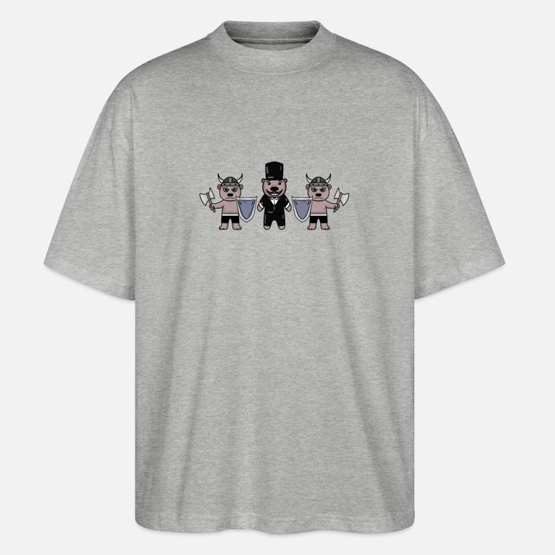 Bräutigam Security Wikinger - Stanley/Stella Oversized Unisex Bio T-Shirt Blaster 2.0 - Grau meliert