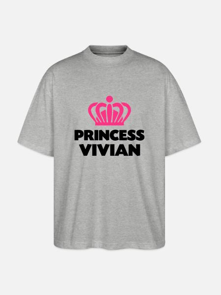 Princess vivian name thing crown - Stanley/Stella Oversized Unisex Organic T-shirt Blaster 2.0 - heather grey