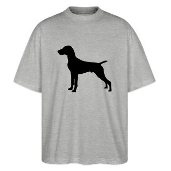 braque allemand - T-shirt bio Blaster 2.0 coupe oversize Stanley/Stella Unisexe - gris chiné - Devant - Alina (178cm) & Michal (187cm)