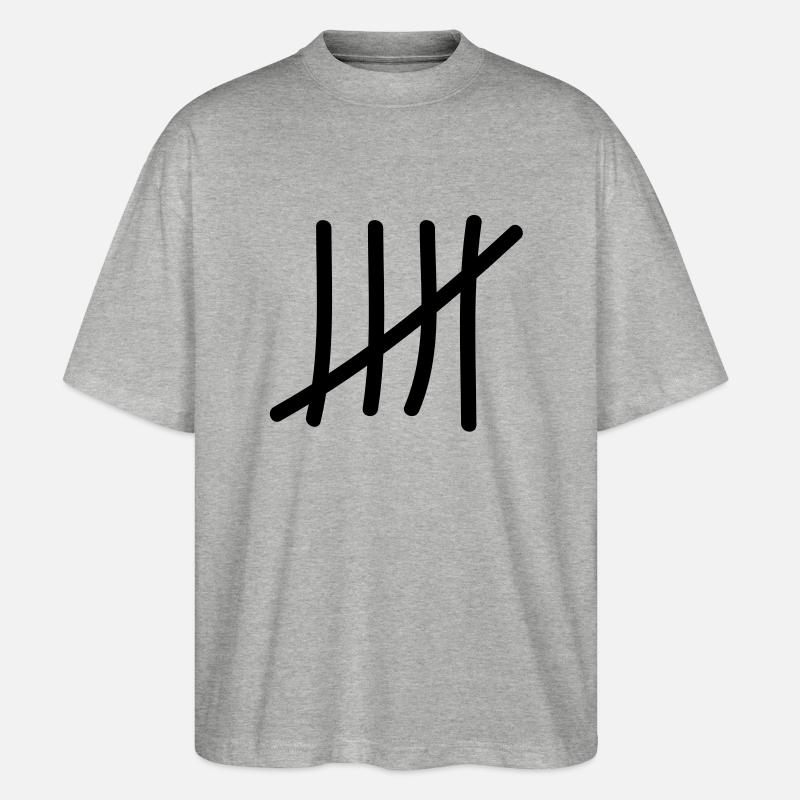 tage_zaehlen_5 - Stanley/Stella Oversized Unisex Bio T-Shirt Blaster 2.0 - Grau meliert