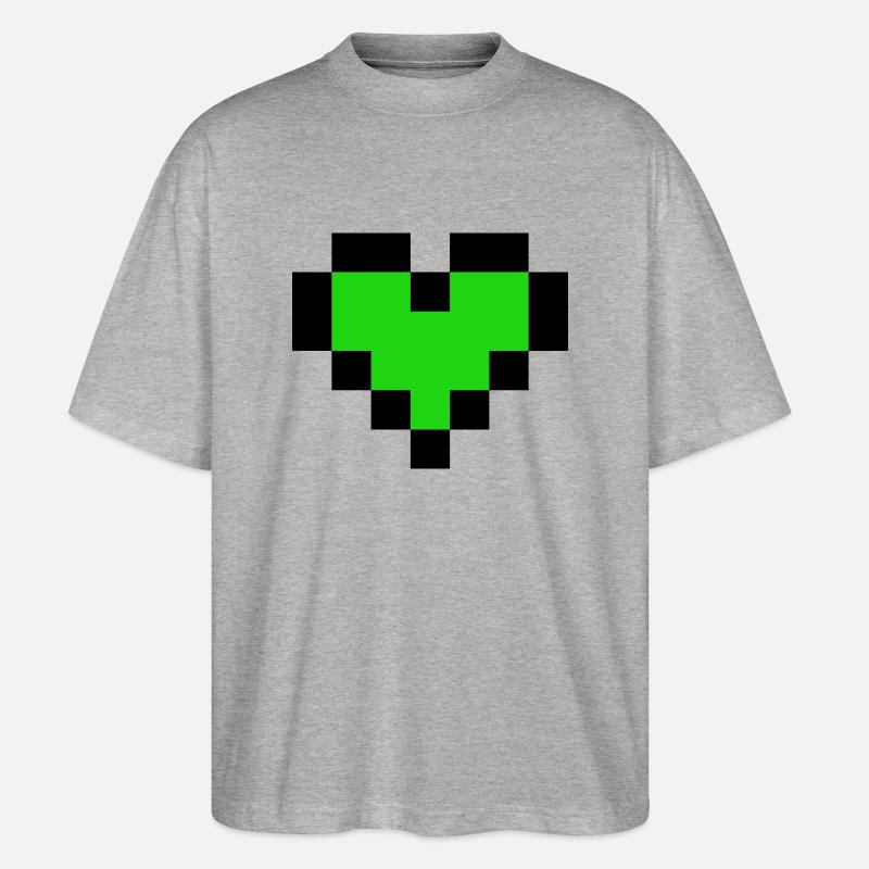 Coeur vert - T-shirt bio Blaster 2.0 coupe oversize Stanley/Stella Unisexe - gris chiné