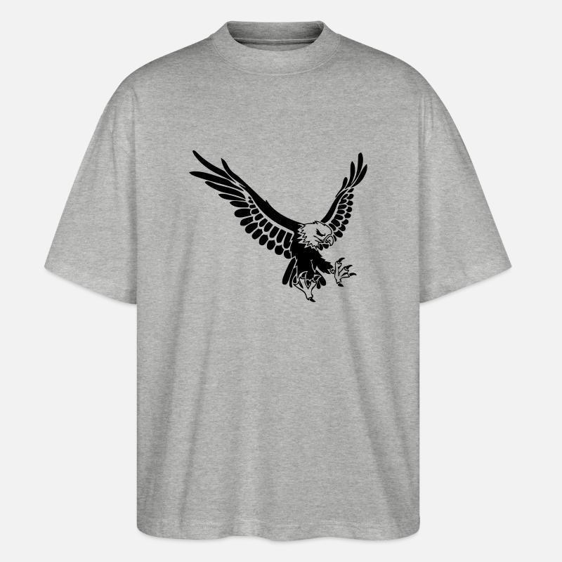 eagle - Stanley/Stella Oversized Unisex Organic T-shirt Blaster 2.0 - heather grey