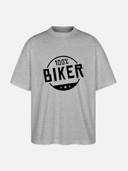 100_pro_biker_ka1 - Stanley/Stella Oversized Unisex Bio T-Shirt Blaster 2.0 - Grau meliert