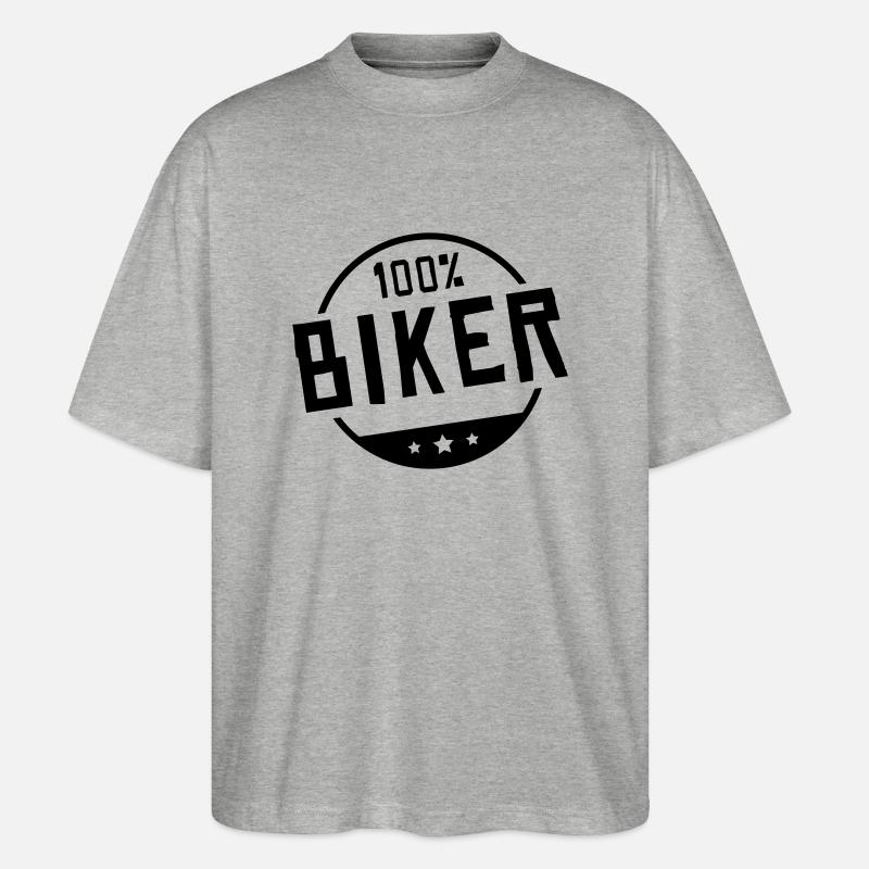 100_pro_biker_ka1 - Stanley/Stella Oversized Unisex Bio T-Shirt Blaster 2.0 - Grau meliert