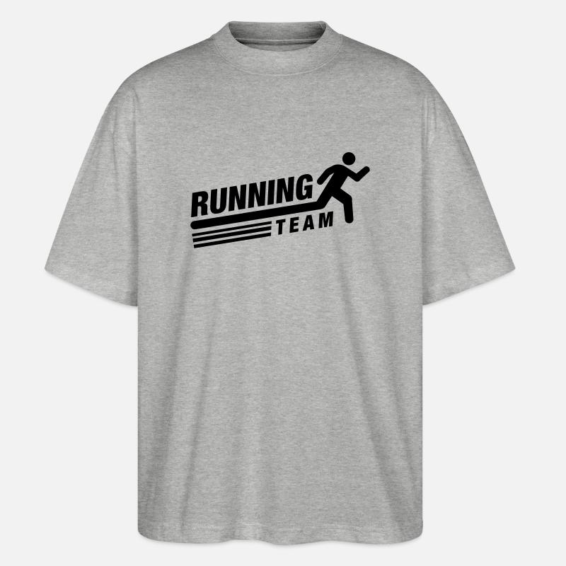 running_team_ll1 - Stanley/Stella Oversized Unisex Bio T-Shirt Blaster 2.0 - Grau meliert