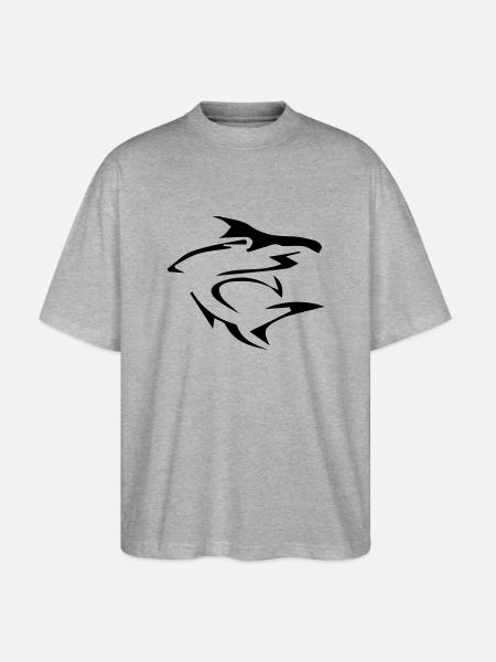 Requin Tribal - T-shirt bio Blaster 2.0 coupe oversize Stanley/Stella Unisexe - gris chiné