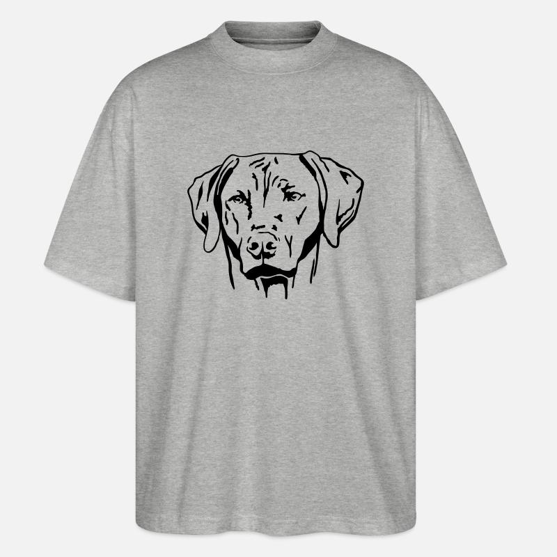 Rhodesian Ridgeback - Stanley/Stella Oversized Unisex Bio T-Shirt Blaster 2.0 - Grau meliert