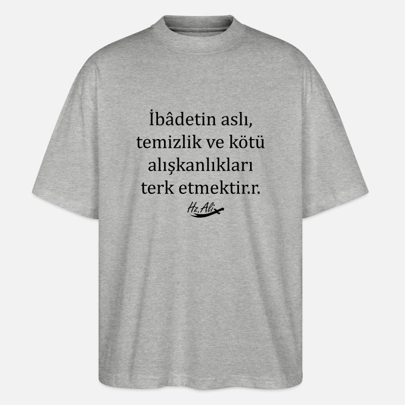 Hz. Ali Sözleri - Stanley/Stella Oversized Unisex Bio T-Shirt Blaster 2.0 - Grau meliert