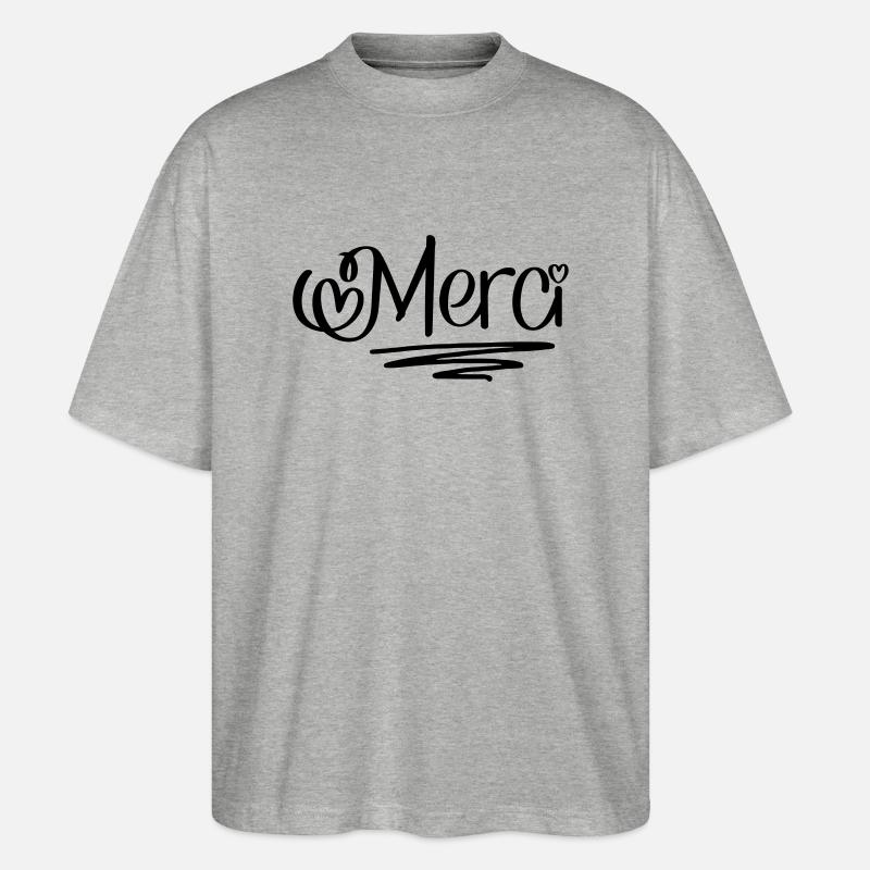 Merci - Stanley/Stella Oversized Unisex Bio T-Shirt Blaster 2.0 - Grau meliert