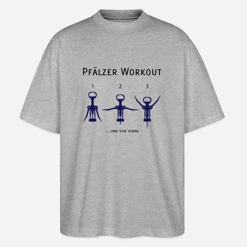 Original Pfälzer Workout - Stanley/Stella Oversized Unisex Bio T-Shirt Blaster 2.0 - Grau meliert