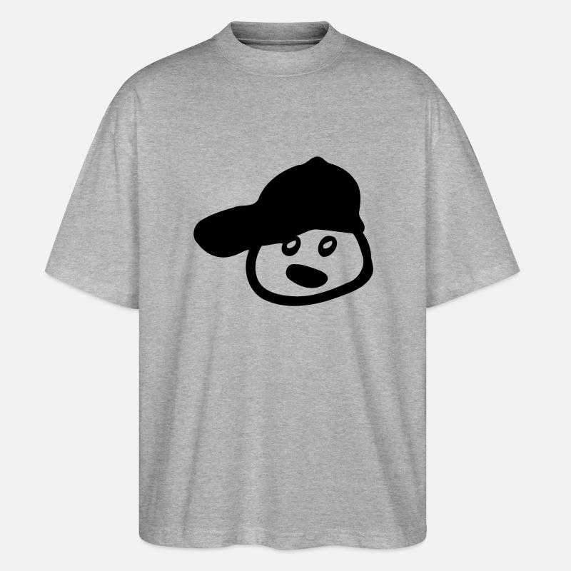 Garçon dans le chapeau - T-shirt bio Blaster 2.0 coupe oversize Stanley/Stella Unisexe - gris chiné