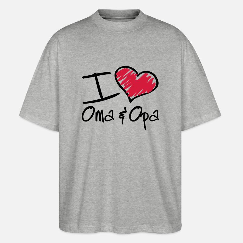 i_love_oma_opa_bv2 - Stanley/Stella Oversized Unisex Bio T-Shirt Blaster 2.0 - Grau meliert