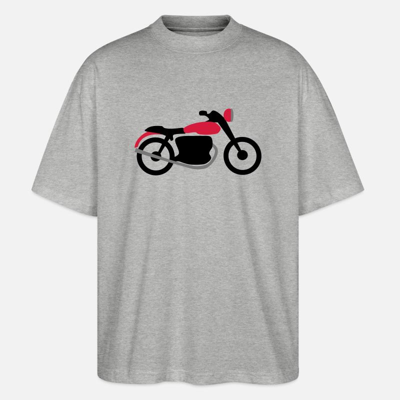 Motorrad - Stanley/Stella Oversized Unisex Bio T-Shirt Blaster 2.0 - Grau meliert