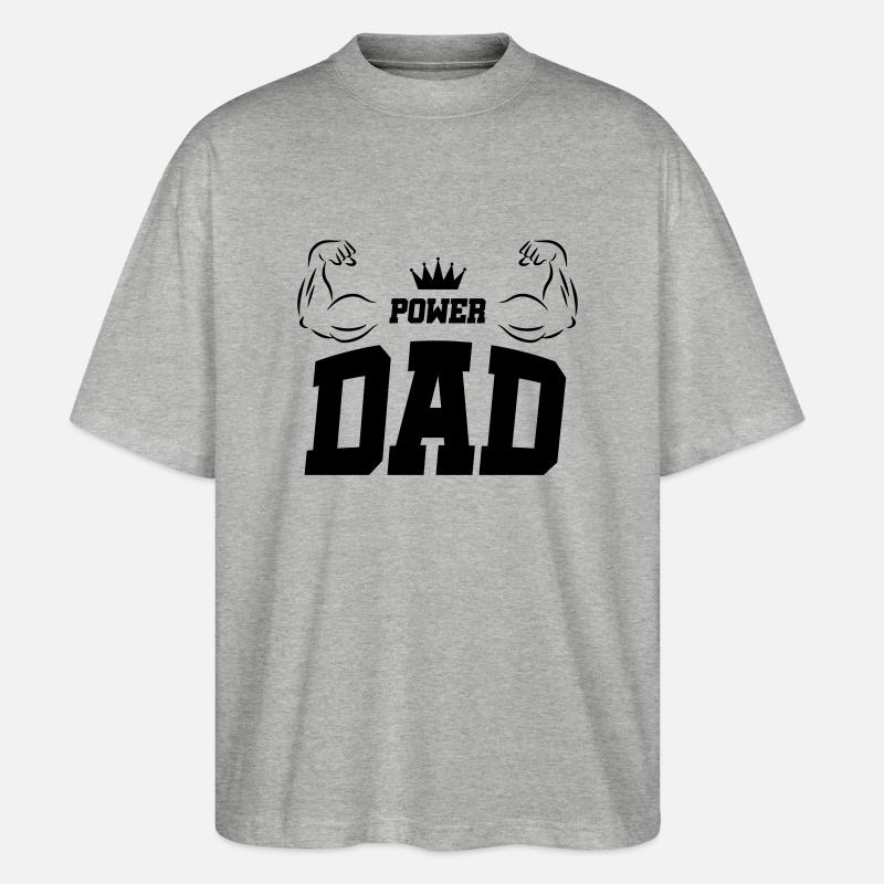 dad power - Stanley/Stella Oversized Unisex Bio T-Shirt Blaster 2.0 - Grau meliert