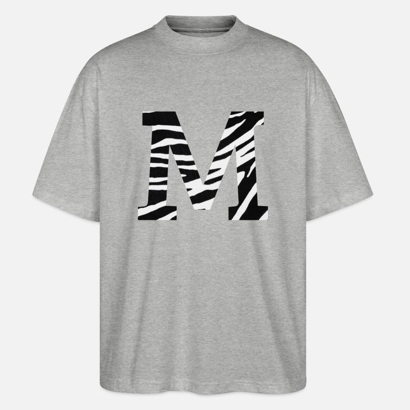 Buchstabe m zebra - Stanley/Stella Oversized Unisex Bio T-Shirt Blaster 2.0 - Grau meliert