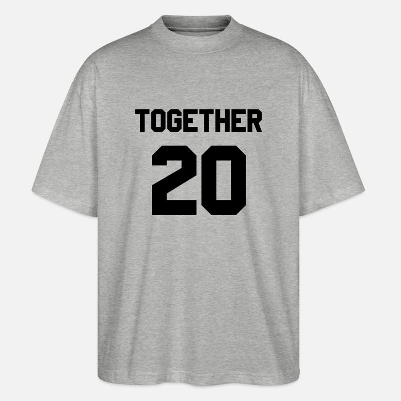 Together since Paarshirt - Stanley/Stella Oversized Unisex Bio T-Shirt Blaster 2.0 - Grau meliert